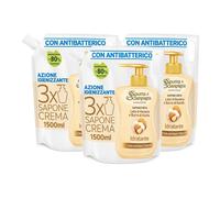3x Spuma di Sciampagna Sapone Liquido Mani 1,3L - Latte di Mandorla & Karité