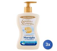 3x Spuma Di Sciampagna Sapone Mani 430 Ml. Marsiglia