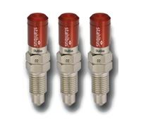 3x Stahlbus Vite Spurgo Valvola Sfogo Aria 3/8 Zoll-24UNFx16 + Alukappen Rosso