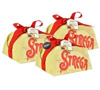 3X Strega Alberti Panettone Soffice Farcito con Crema al Liquore Strega, Uvetta e Canditi 1kg (2023) con Portachiavi CAIYA® [3 Panettoni]