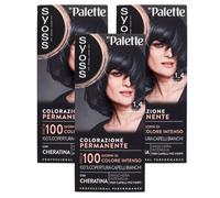 3x Syoss by Palette Colorazione Permanente Nero Blu 1_4 con Cheratina