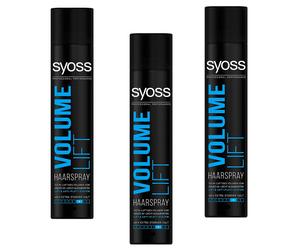 3x Syoss Volume Lift Spray Fissaggio Forte 48h 75 ml Lacca Capelli