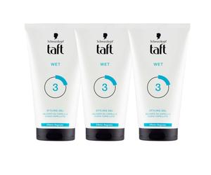 3x Taft Styling Gel Delicato Su Capelli E Cuoio Capelluto Effetto Bagnato