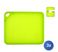 3x Taglieri In Polipropilene Verde 34,5x28,5x0,5 Habi