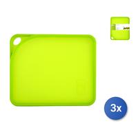 3x Taglieri In Polipropilene Verde Cm29x24x0,5 Habi
