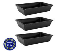 3x Tina de plastico Contenitore plastica 20 l Baño de polvo 60x40x12cm petigi