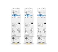3X TOMZN TOCT1-25 2P 25A 220V/230V 50/60HZ Contattore Modulare CA per Uso Domestico su Guida DIN Contattore CA 2NO