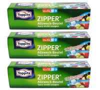 3X Toppits Sacchetti Multiuso Con Zip 1L Con Chiusura Lampo 12 Pezzi Aereo