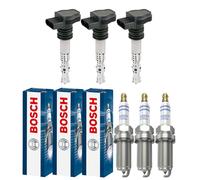 3x Topran Bobina + 3x Bosch Candela Doppio Platino per Peugeot 2008 i Cu _