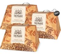3X Tre Marie Caramel Dore Dorè Panettone Senza Uvetta e Canditi, con Pere Williams e Ricoperto di Cioccolato Bianco e Caramello 900g con Portachiavi CAIYA® (2024)
