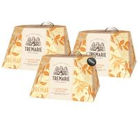 3X Tre Marie Panettone Milanese con Scorzoni Canditi di Arance Siciliane, Cedro Diamante e Uvetta 1kg con Portachiavi CAIYA® (2024)