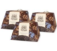 3X Tre Marie Re Noir Panettone con Cioccolato Extra Fondente e Granella di Fave di Cacao 900g con Portachiavi CAIYA® (2024)