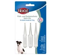 3x Trixie protezione contro pulci e zecche Spot-On, cani piccoli 9 × 1,5 ml