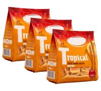 3X Tropical Zucchero di Canna Grezzo in Bustine, Zucchero di Pura Canna, Bustine Monodose per Caffè, Tè, Tisane, Bar, Ufficio e Casa per eridania 500g