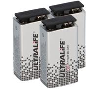 3x Ultralife U9VL-J-P - 9V Blocco Power Cella Batteria Al Litio 9V 1200mAh