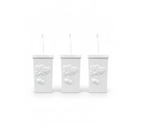 3x umidificatore d'aria in ceramica - evaporatore del radiatore per umidificare l'aria della stanza - evaporatore dell'acqua con gancio - evaporatore riscaldamento termosifoni caloriferi (bianco 3)