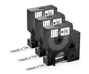 3x Upwinning 45013 Etichette 12mm x 7m Compatibile per Dymo D1 Nastro 12mm x 7m 45013 S0720530 Nero su Bianco, Compatibile per Etichettatrice Dymo LabelManager 160 200 210D 280 360D 420P 500TS PnP