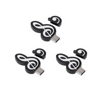 3X USB 2.0 Stick Cute Cartoon Memory Stick Music Notes Symbol USB 2.0 Memory External USB Flash Drive Memory Stick 4GB