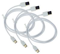 3X USB Tipo C Cavo Dati Usb-C Cavo di Carica Bianco per Doro Leva L20