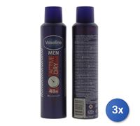 3x Vaseline Deodorante Spray 250 Ml. Men Active Dry
