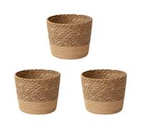 3X Vaso per Piante da Fiori Intrecciato nel Paglia Cesto di Vimini Vaso da 7033