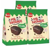 3X Vegan Chocolate Brownies Tortine al Cioccolato con Gocce di Cioccolato Belga Vegane per mr. brownie 200g