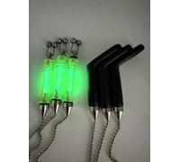 3x Verde Avvisatori di Abboccata Luminoso Indicatore Allarme di Morso con Catena