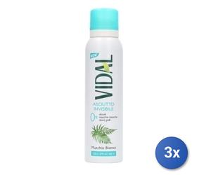 3x Vidal Deodorante Spray 150 Ml. Wild Musk