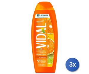 3x Vidal Doccia 250 Ml. Vitamina C Made In Italy
