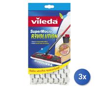 3x Vileda Supermocio Revolution Ricambio Bianco