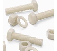 3x Viti a Testa Esagonale Nylon Naturale, M24x 100mm