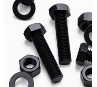 3x Viti a Testa Esagonale Nylon Nero, M24x 100mm