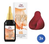 3x Wella Color Fresh 6/45 Dark Blonde/Red Red-Violet 75Ml
