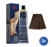 3x Wella Koleston Perfect Me+ Rich Natural 7/18 60Ml