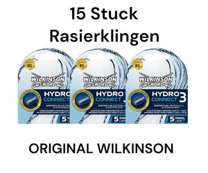 3x Wilkinson Hydro Connect 3 Lamette - 15 Pezzo - Rasatura a Umido - Originale
