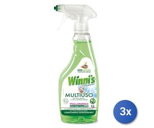 3x Winni'S Vetri E Multiuso 500 Ml. Trigger