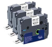 3x XemaX Nastro per Etichette Compatibile con Brother P-touch TZe-241 Brother 18 mm 0,7" Nastri per Etichettatrice Brother PT-D400 P700 1830 D450 2100 E500VP D410 E550W P750W Cube Plus, Nero su Bianco