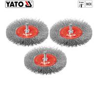 3x YATO Drahtbürste Spazzola Rotonda Stiehlbürste a Disco Ø 100mm Acciaio Inox