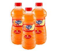 3X Yoga Ace Succo di Frutta in Bottiglia al gusto di Arancia, Carota e Limone con Vitamina E 1L [3 Bottiglie]