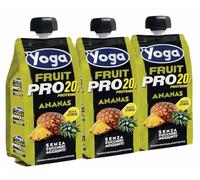 3X Yoga Fruit Pro Ananas con Vitamine, Proteine e Senza Zuccheri Aggiunti 250ml