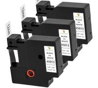 3x Yuanqimm 45013 12mm x 7m Compatibile con Dymo Nastro 45013s Nero su Bianco Nastri D1 12mm per Labelmanager 160 210D 360D 420P 500TS Executive 640 CB Labelpoint 250 150 Labelwriter 450 Etichette