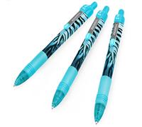 3x Zebra Z-Grip Liscio a Sfera Penna - Funky Fiamma Righe Blu Barile -