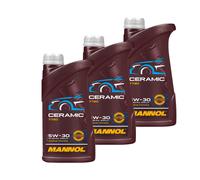 3x1 L MANNOL Ceramica 5W-30 7720 olio motore per Api Sn Plus Acea C3 BMW Ll VW
