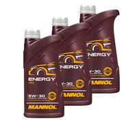 3X1 Litri MANNOL Energy 5W-30 Olio Motore 7511 API SN/CH-4 ACEA A3/B4 Sintetico