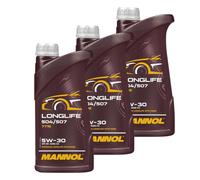 3x1 Litro mannol Longlife 504/507 5W-30 olio motore Api Sn Acea C3 7715