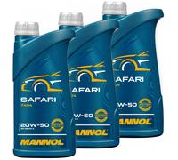 3X1 Litro Originale MANNOL Olio Motore Safari 20W-50 API SN/CH-4 Olio Motore