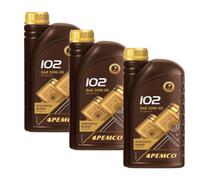 3X1 Litro PEMCO 102 SAE 20W-50 Olio Motore API SL/CF Engine Oil