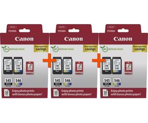 3X2 - CANON PG-545/CL-546 INK CARTRIDGE PVP WITH SHEETS - 8287B0083X2