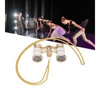 3X25 Occhiali da Teatro e Opera, Binoculars con Catena, Bianco, 25mm