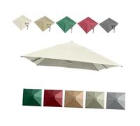3x3.0m Tettuccio Di Ricambio Per Ombrellone Per 8 Stecche, Copertura Superiore A Sbalzo Quadrato Tessuto Sostitutivo Del Tessuto Per Ombrellone Offset Per Mercato(Beige,2.5x2.5m/8x8ft)